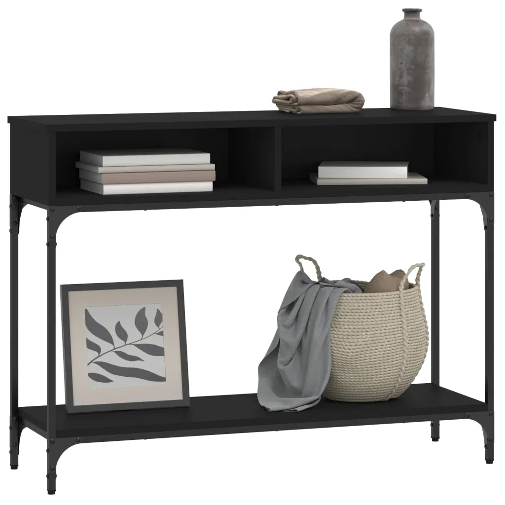 Tavolino Consolle | Tavolo d'Ingresso Nero 100x30,5x75 cm in Legno Multistrato