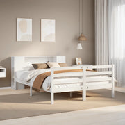 Letto Libreria senza Materasso Bianco 140x190 cm Legno di Pino 3321849
