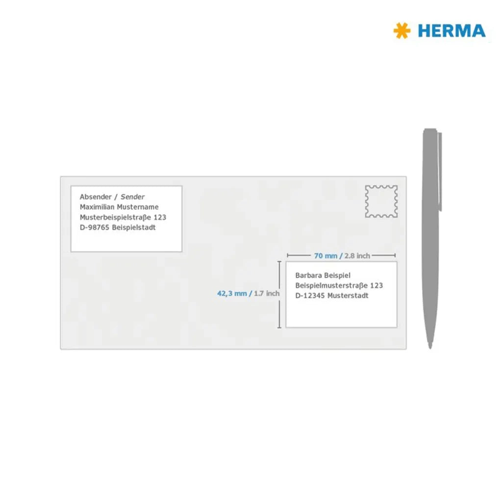 HERMA Etichette Permanenti PREMIUM A4 70x42,3 mm 100 Fogli 443780