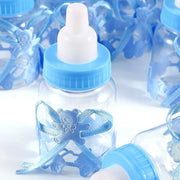 Trade Shop - Set Bomboniera Portaconfetti Per Battesimo Nascita Bottiglia Biberon Azzurro Blu -