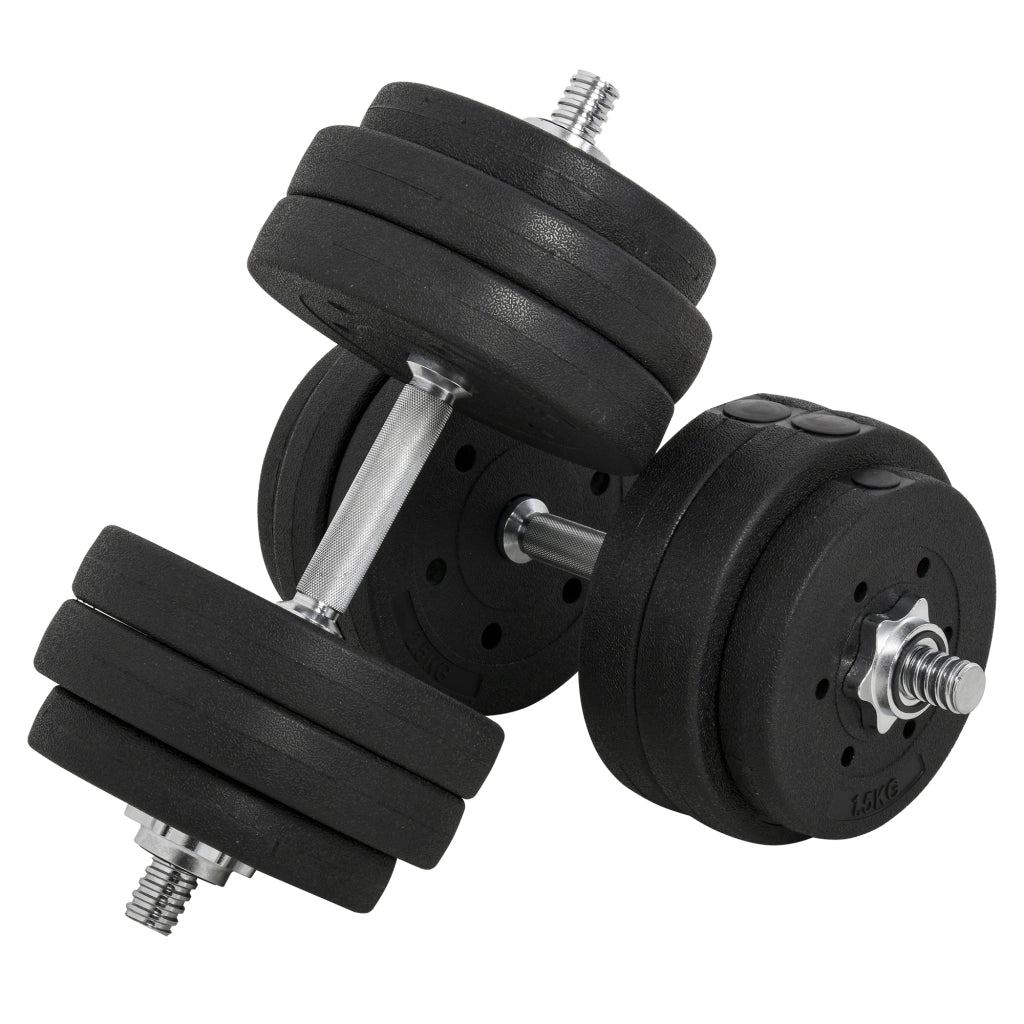 Set Manubri Palestra 30kg ¨C Zephmum ¨C 12 Dischi, 2 Manubri, Nero
