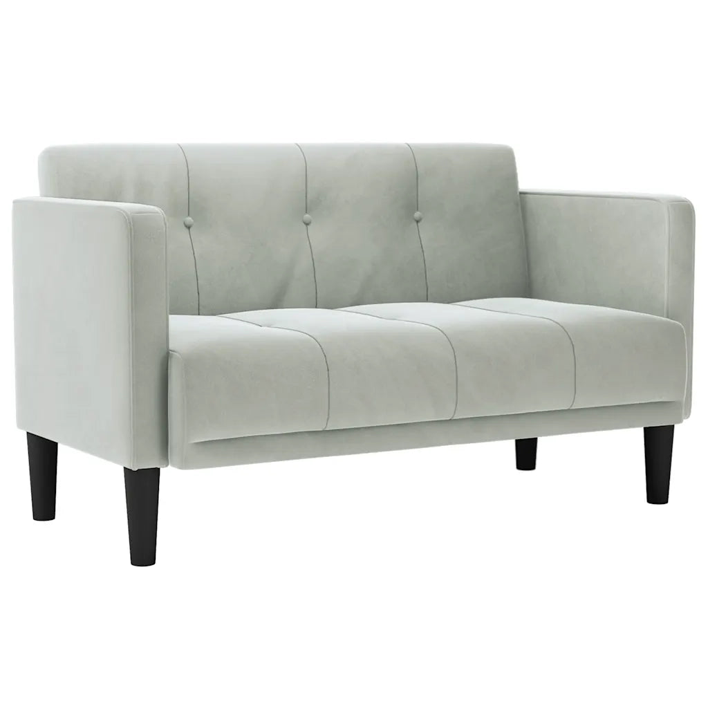 Divano | Divano da soggiorno | Sofa Divanetto Grigio Chiaro 111 cm in Velluto