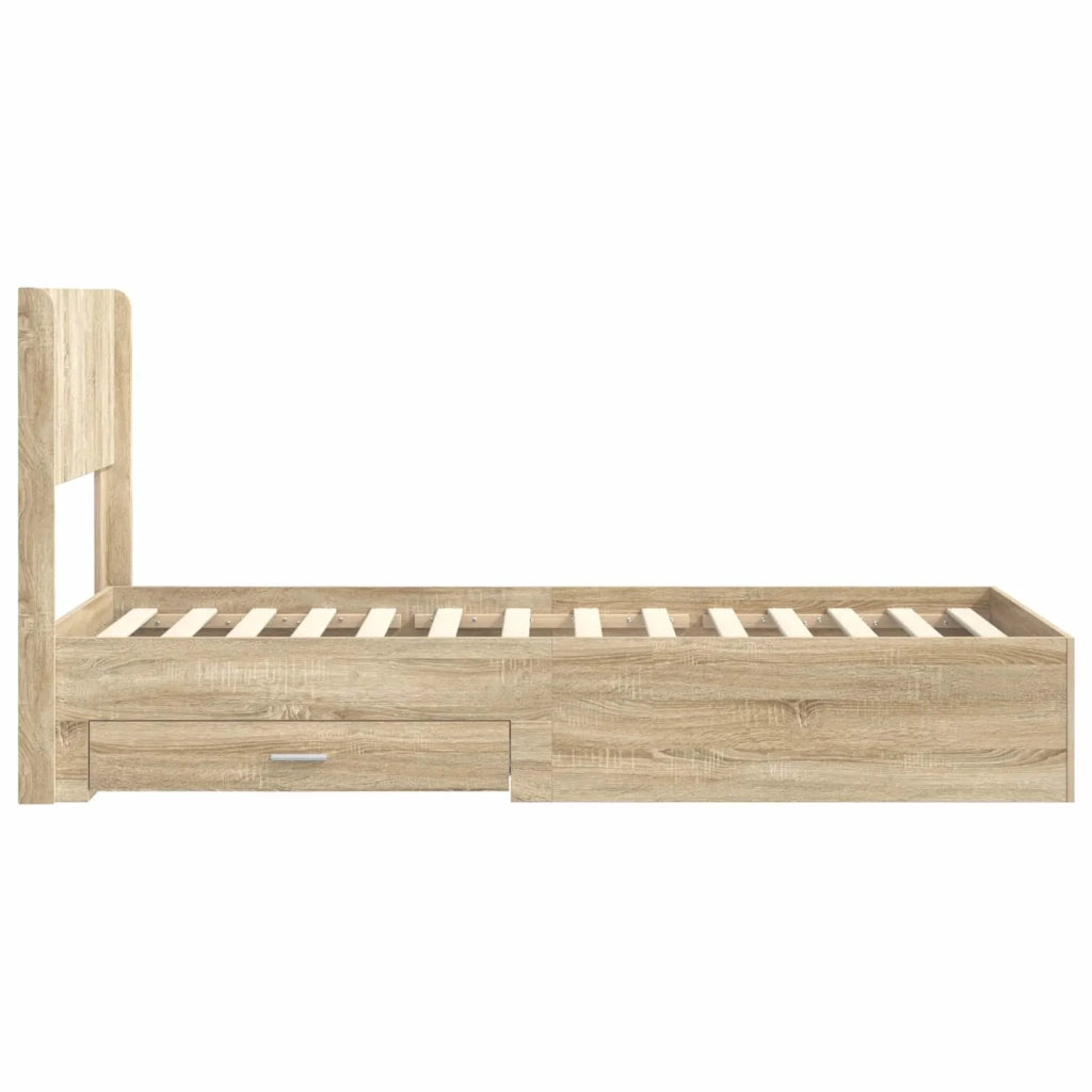 Struttura del letto con stoccaggio e testata Rovere Sonoma 3414509