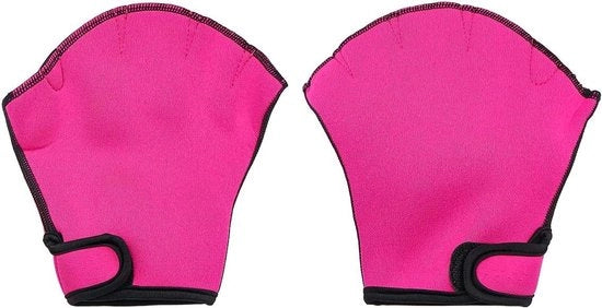 Maniche da nuoto per adulti con cintura polso regolabile, impermeabili e idrodinamiche, senza dita per allenamento nuoto - guanti da nuoto con design a mezza dita.