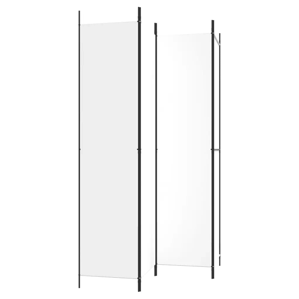 Divisorio Ambienti | Divider per stanze | Paravento a 4 Pannelli Bianco 200x220 cm Tessuto