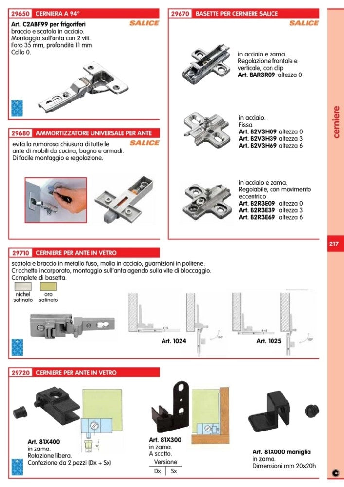 100pz salice basetta fissa art.  b2v3h09 (100pz) cod:ferx.36040