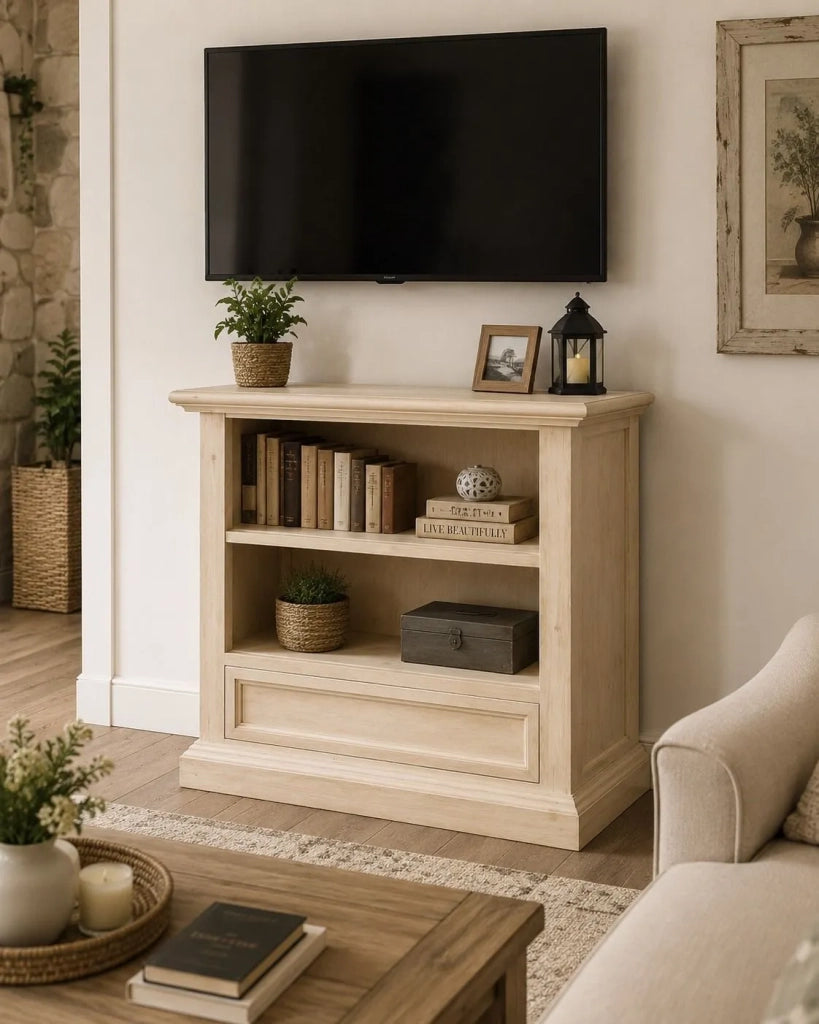 Porta tv in legno 1 cassetto grezzo l.85 p.47 h.79 (1556) - Mobili 2G