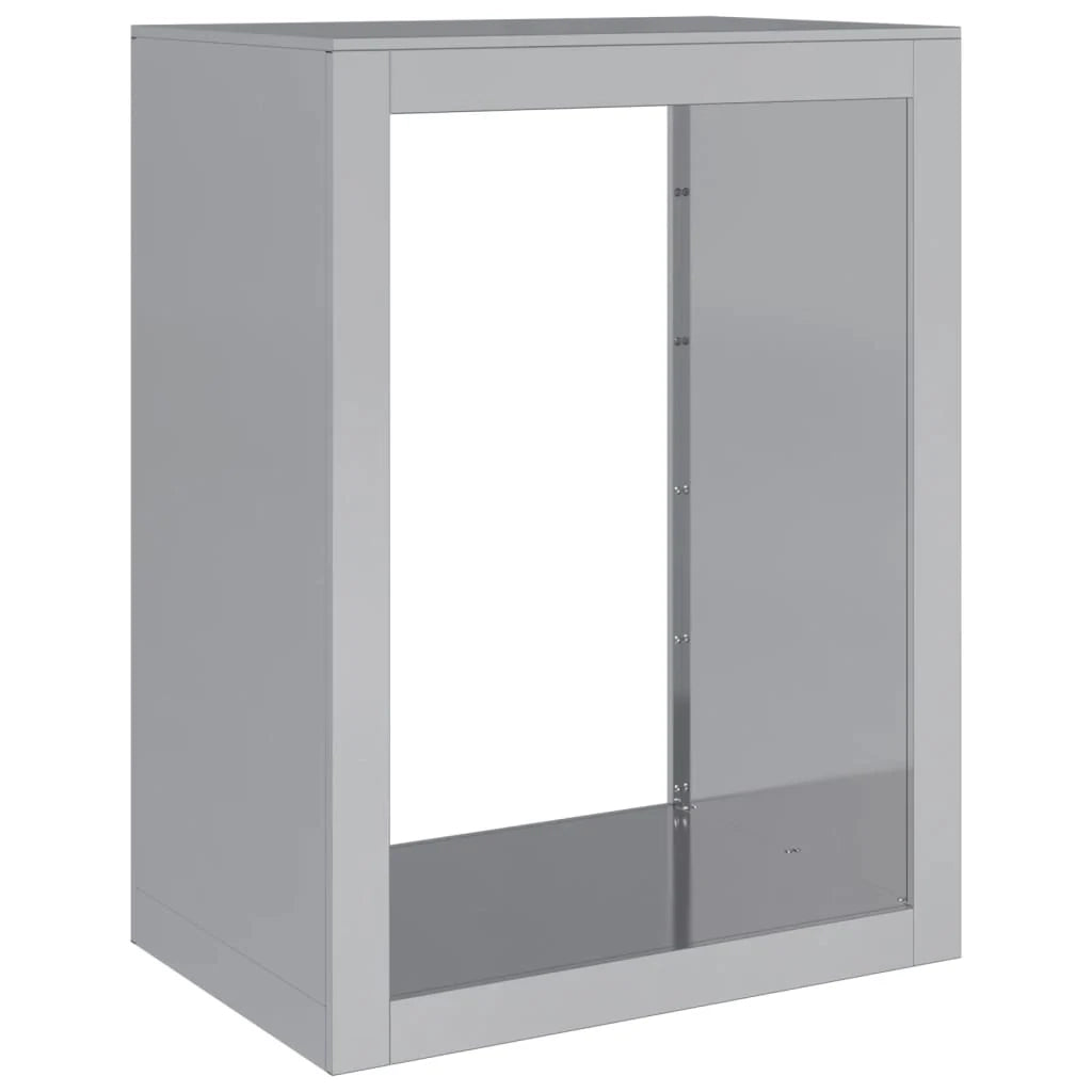 Portalegna 60 x 40 x 80 cm acciaio zincato grigio 02_0043737