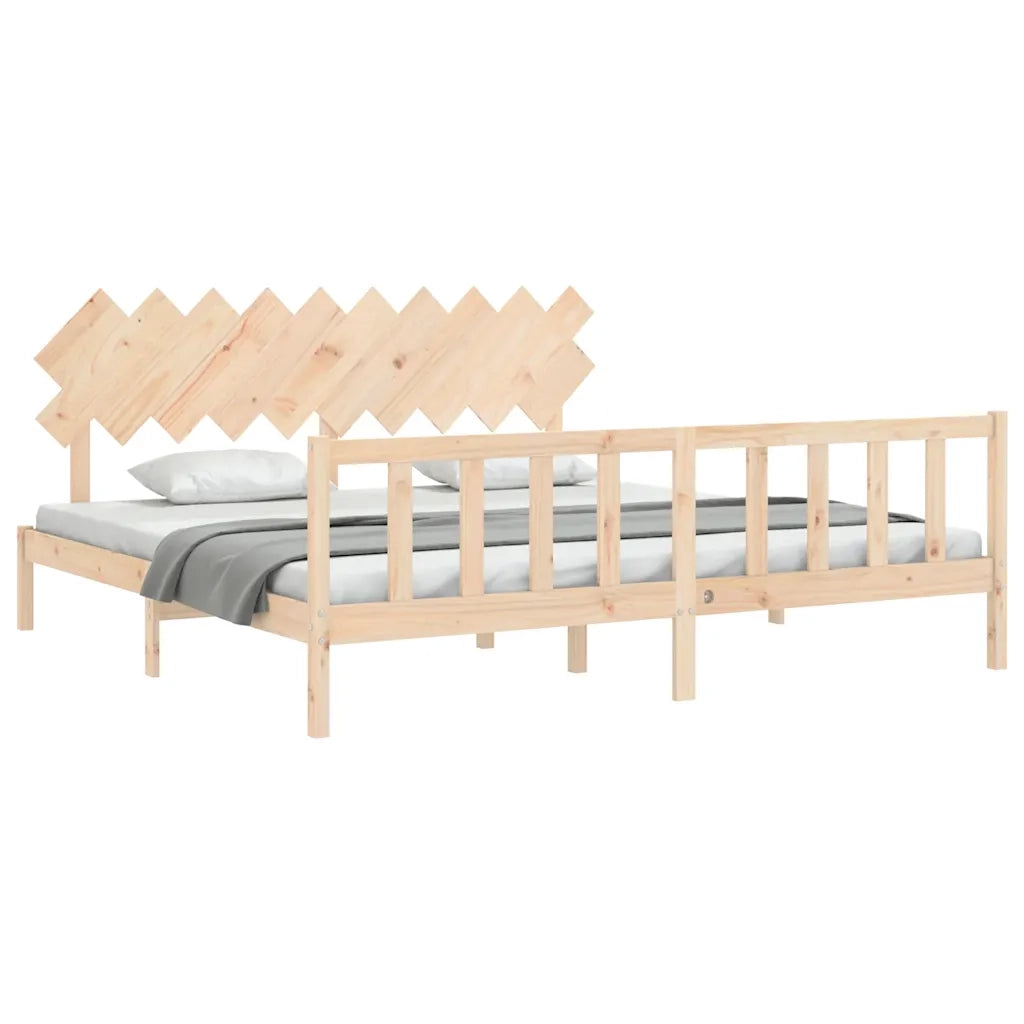 Giroletto senza Materasso-Struttura Letto 200x200 cm in Legno Massello di Pino 439997