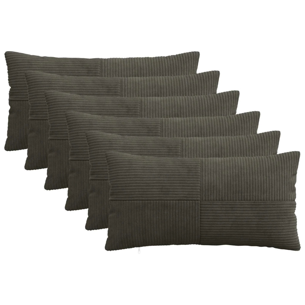 Federa 6 pcs ALMELO Antracite 40 x 80 cm corduroy 914624
