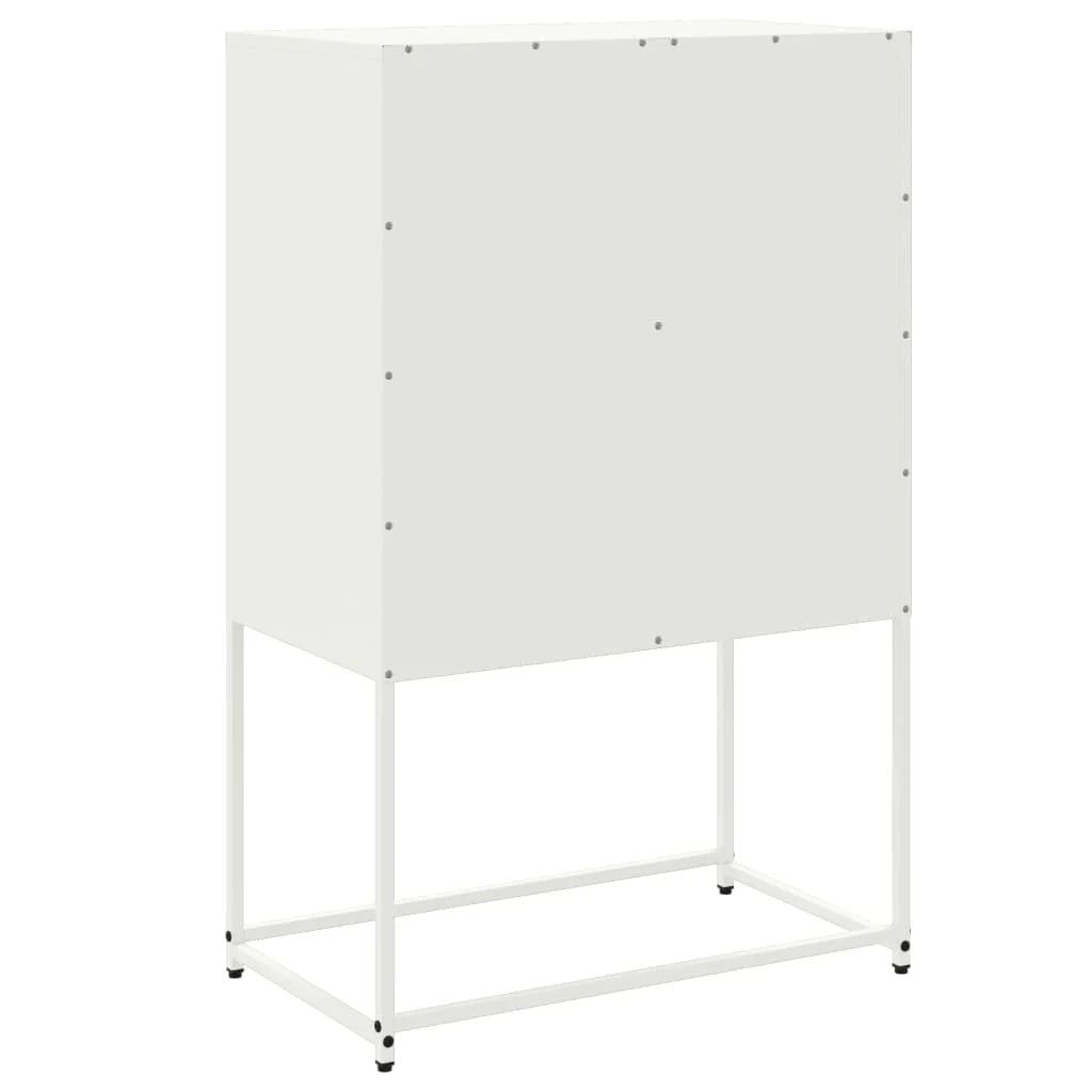 Buffet credenza cassettiera mobiletto mobile contenitore organizer cucina soggiorno salotto alto 68,5 x 38,5 x 107 cm acciaio bianco 02_0032481