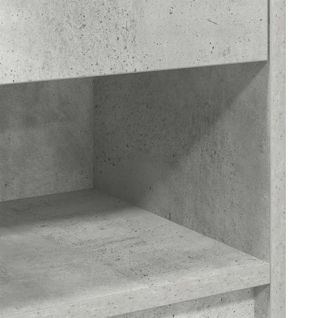 Comodini 2 pz con Cassetto Grigio Cemento 39x28x41 cm 858756