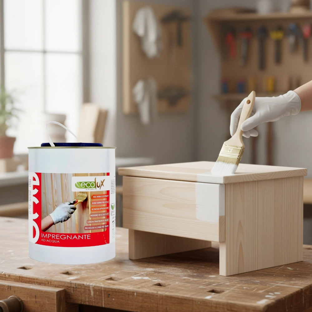 Ecolux impregnante fondo protettivo acrilico pigmentato bianco per legno *** formato 2.5 lt, confezione 1
