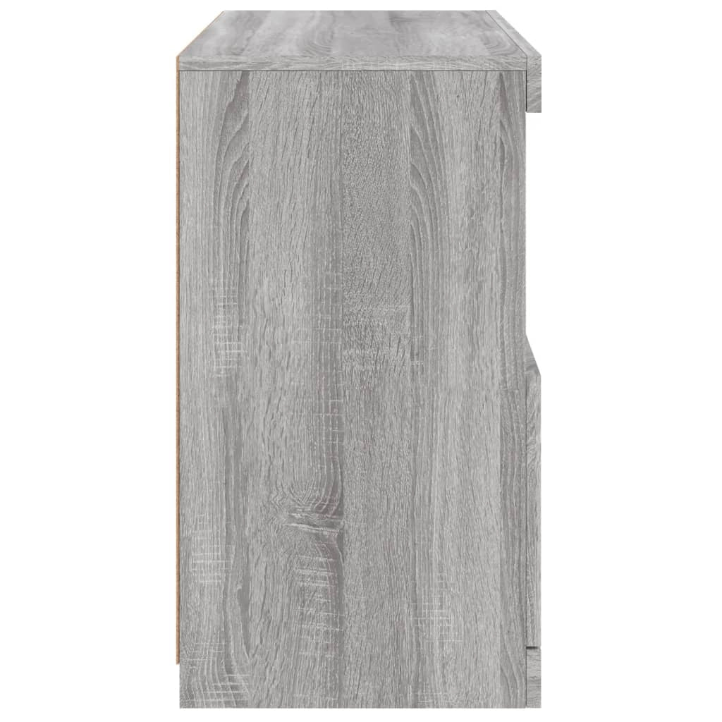 Buffet credenza cassettiera armadio mobile contenitore organizer per cucina soggiorno salotto con luci LED Sonoma 60 x 37 x 67 cm grigio 02_0030080