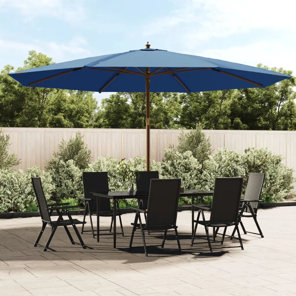 Ombrellone da Giardino con Palo in Legno Azzurro 400x273 cm 363182
