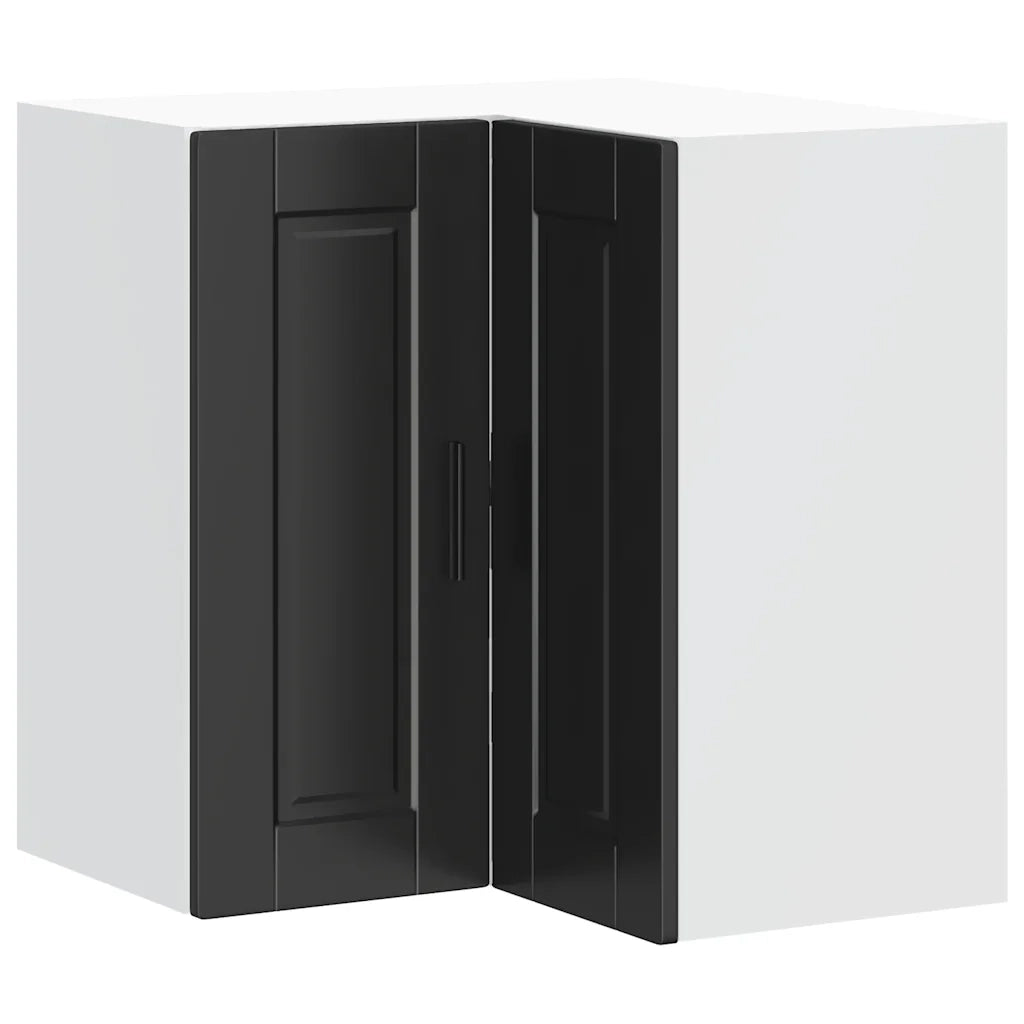 vidaXL Pensile da Cucina ad Angolo Porto Nero in Legno Multistrato
