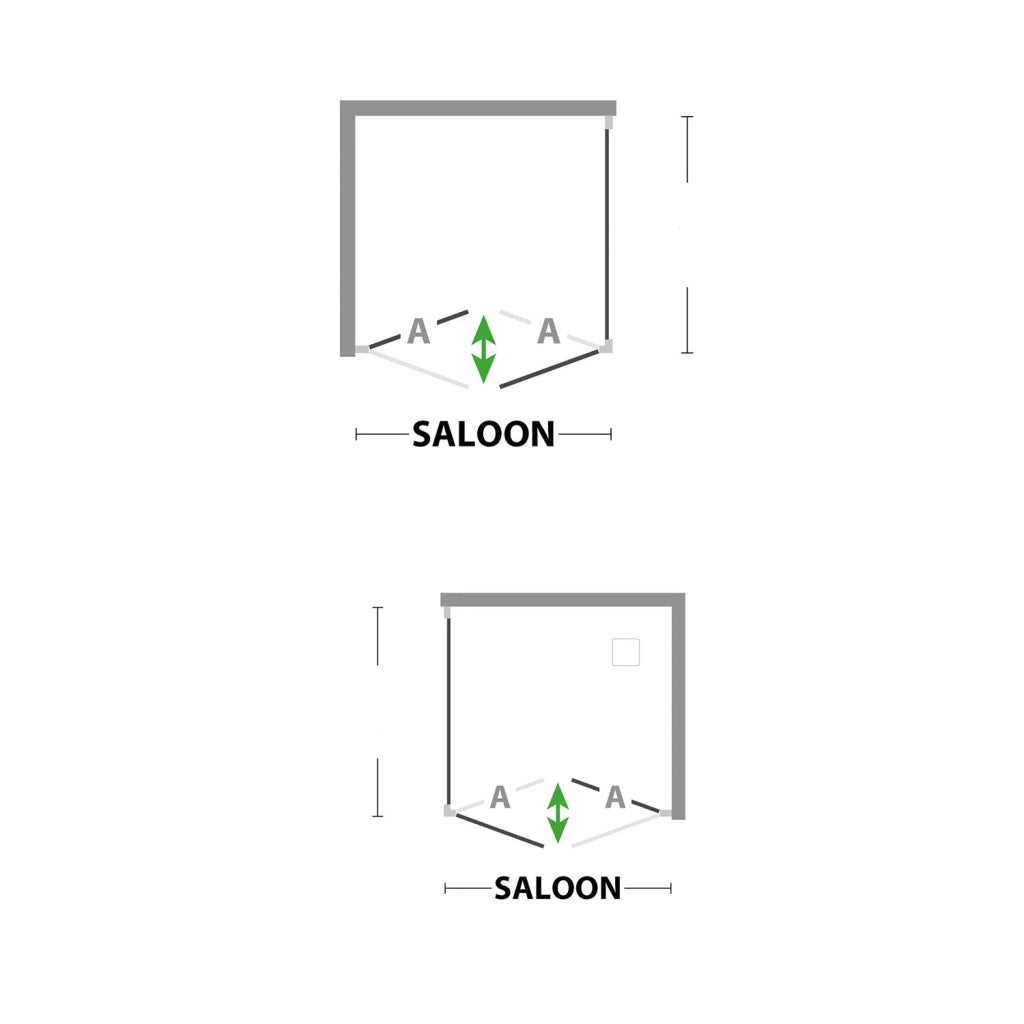 Box doccia saloon 80x80 AP. 80 CM H 185 in Acrilico mod. Delta Duo