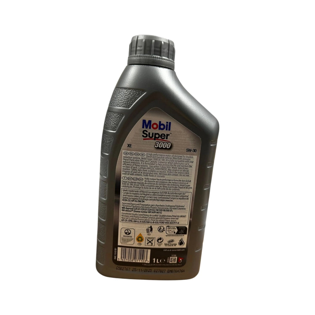 OLIO LUBRIFICANTE PER MOTORI MOBIL SUPER 5W-30 BENZIA E DIESEL 3000 1LT