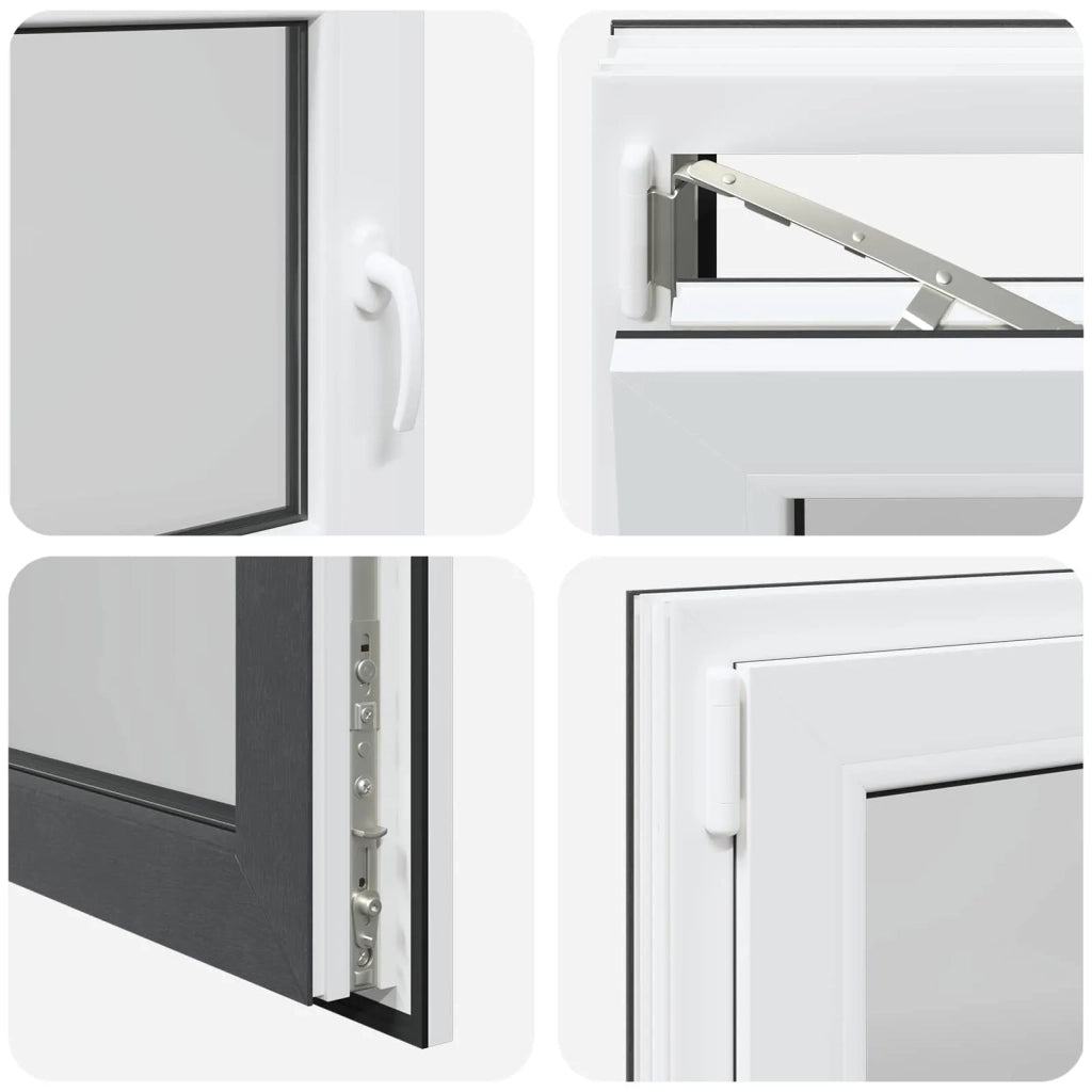 Finestra per Soffitta RISOR 90 x 50 cm PVC e Vetro Antracite CFW1159753