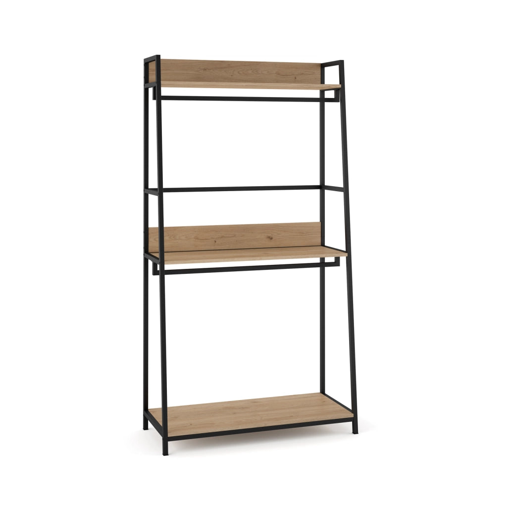 Appendiabiti industriale Hispanohogar finitura rovere e grafite 176x84x40
