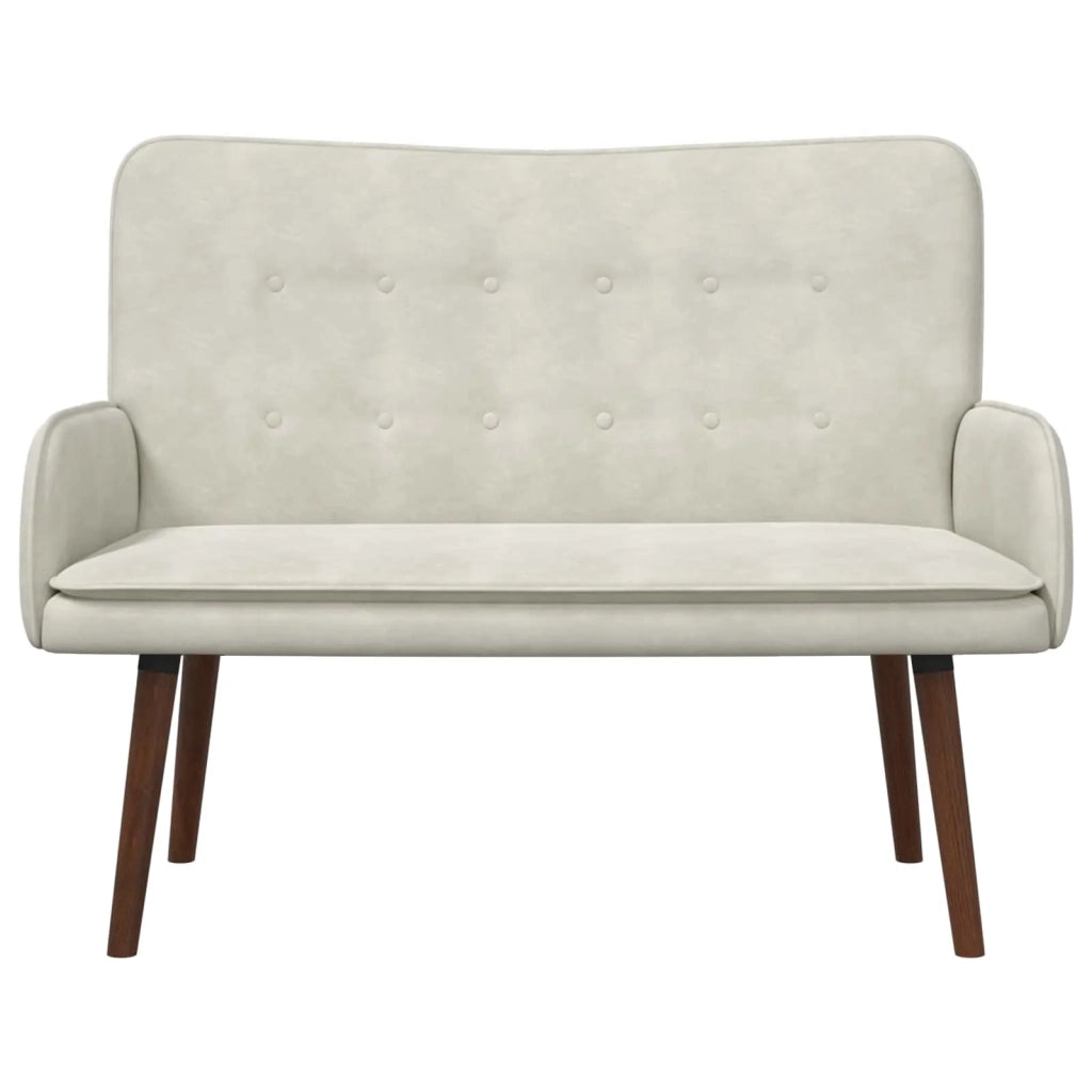 Sofa a Due Posti Crema 115 x 61 x 87 cm Velluto