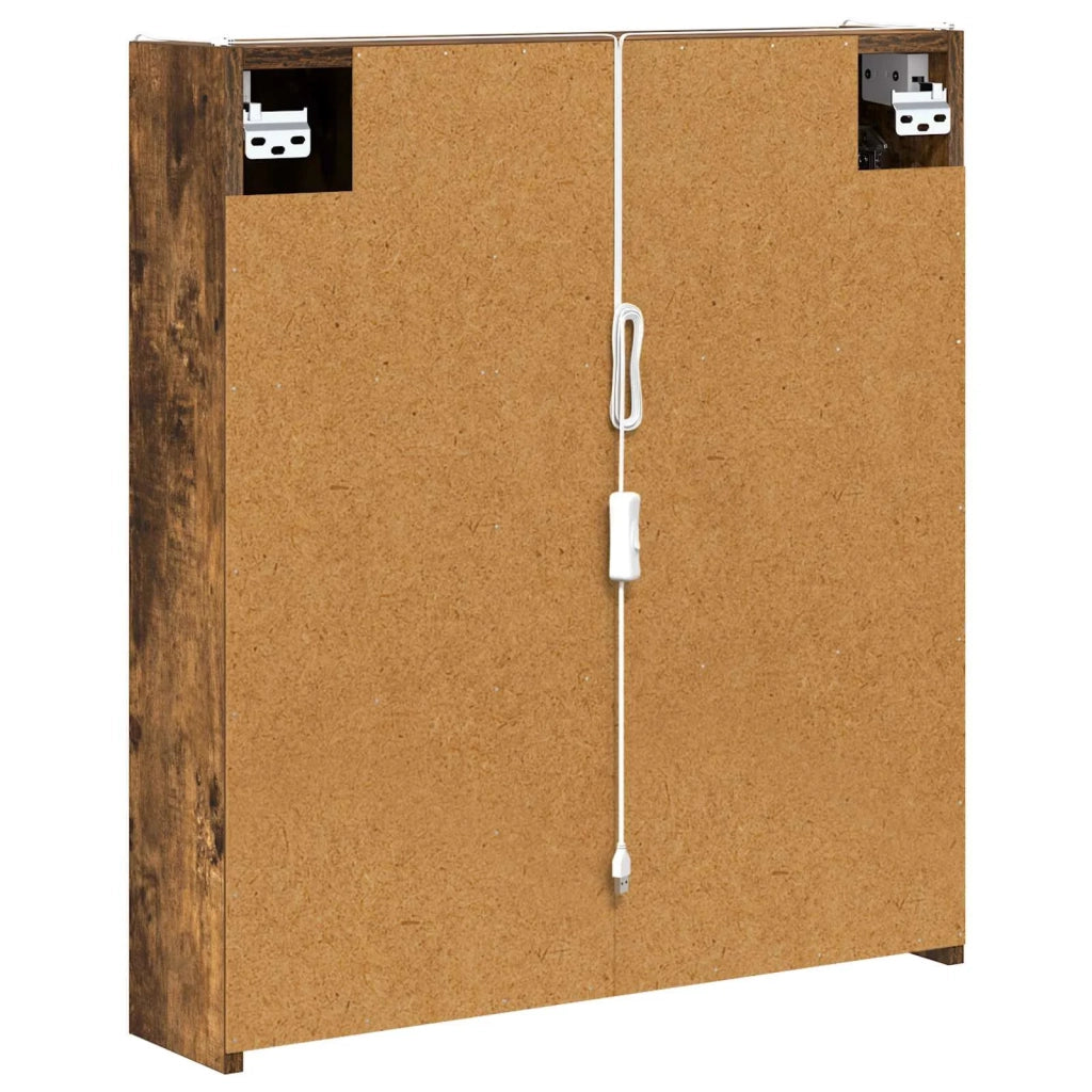 Mobiletto per specchio da bagno Rovere fumé 63,5 x 15,5 x 70 cm 889243