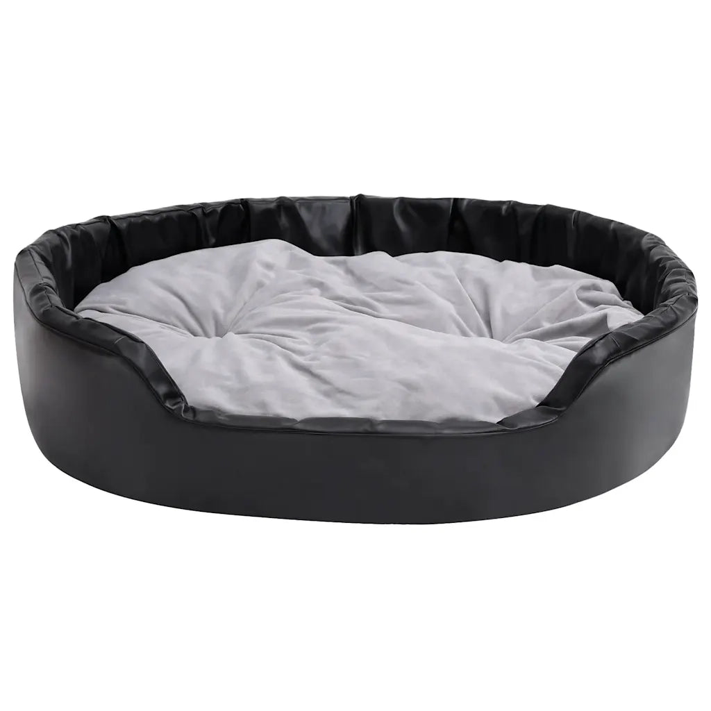 Lettino per Cani Nero e Grigio 99x89x21 cm Peluche e Similpelle CFW5832647