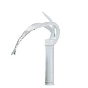 NAVIS | Rubinetto da bagno a cascata di design bianco alto | Elegante  in acciaio inox premium per lavelli alti miscelatore 2 attacchi