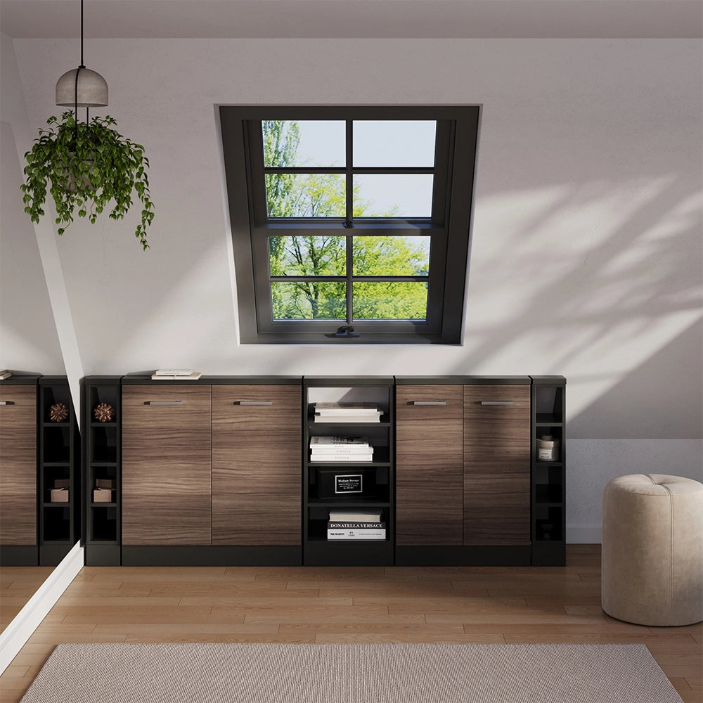 Set di mobili sottotetto Rion Grigio nobile/Antracite Set di 5 Vicco