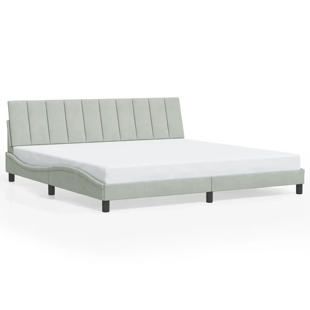 Giroletto senza Materasso Hanko Grigio Chiaro 200x200 cm Velluto 3207867