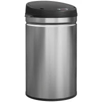 Secchio della Spazzatura Cucina Automatico 30 L Sensore Infrarossi Chiusura Automatica Antimacchia Acciaio Inossidabile Argento