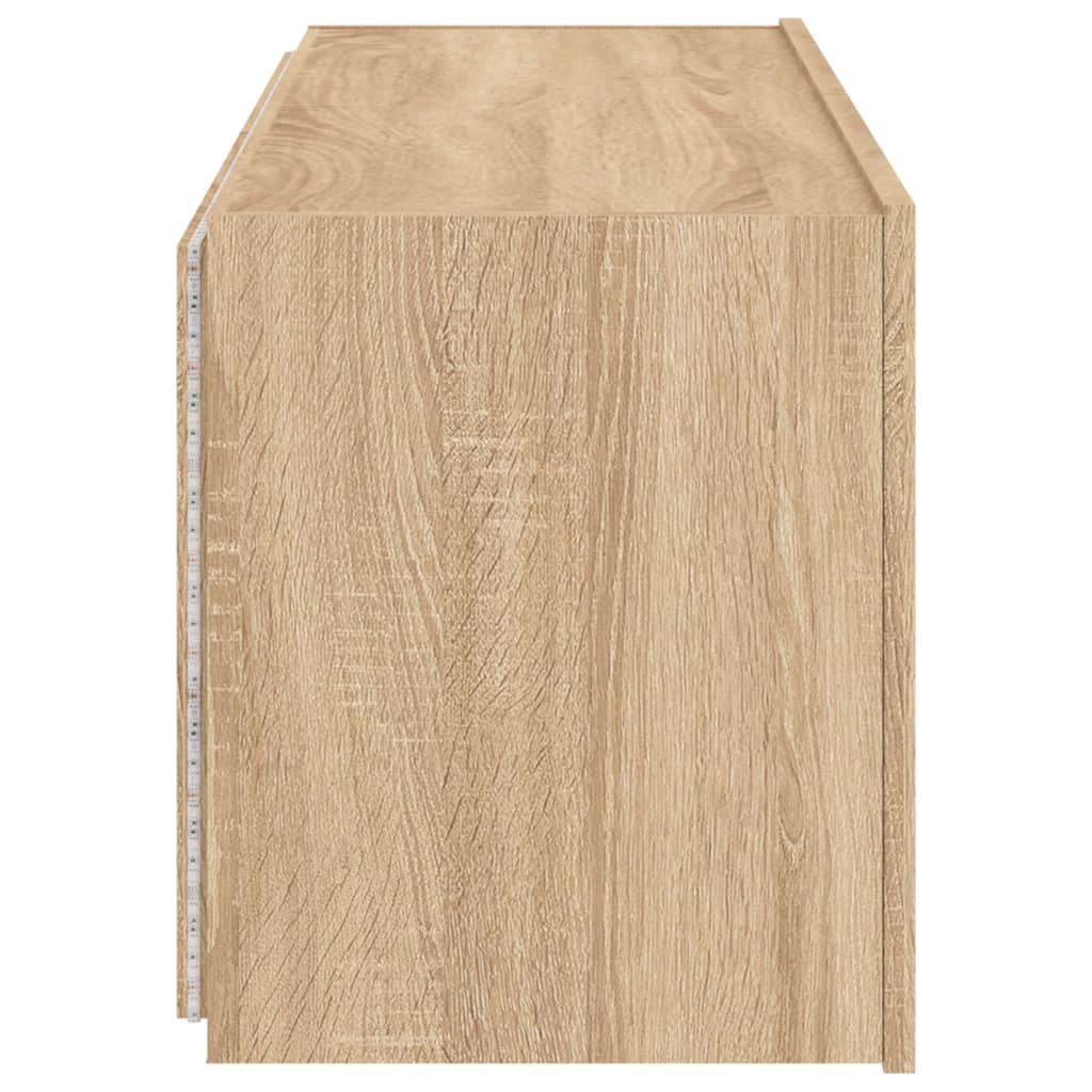 Mobile TV multimediale mensola TV credenza mobile TV parete attrezzata per sala da pranzo soggiorno camera da letto con luci LED rovere Sonoma 100 x 35 x 41 cm marrone 02_0028005