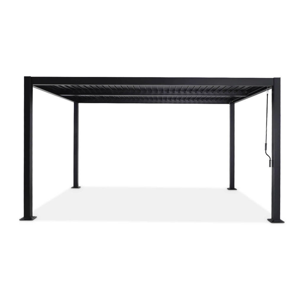 Pergola bioclimatica 3x4m in alluminio e acciaio, lamelle orientabili