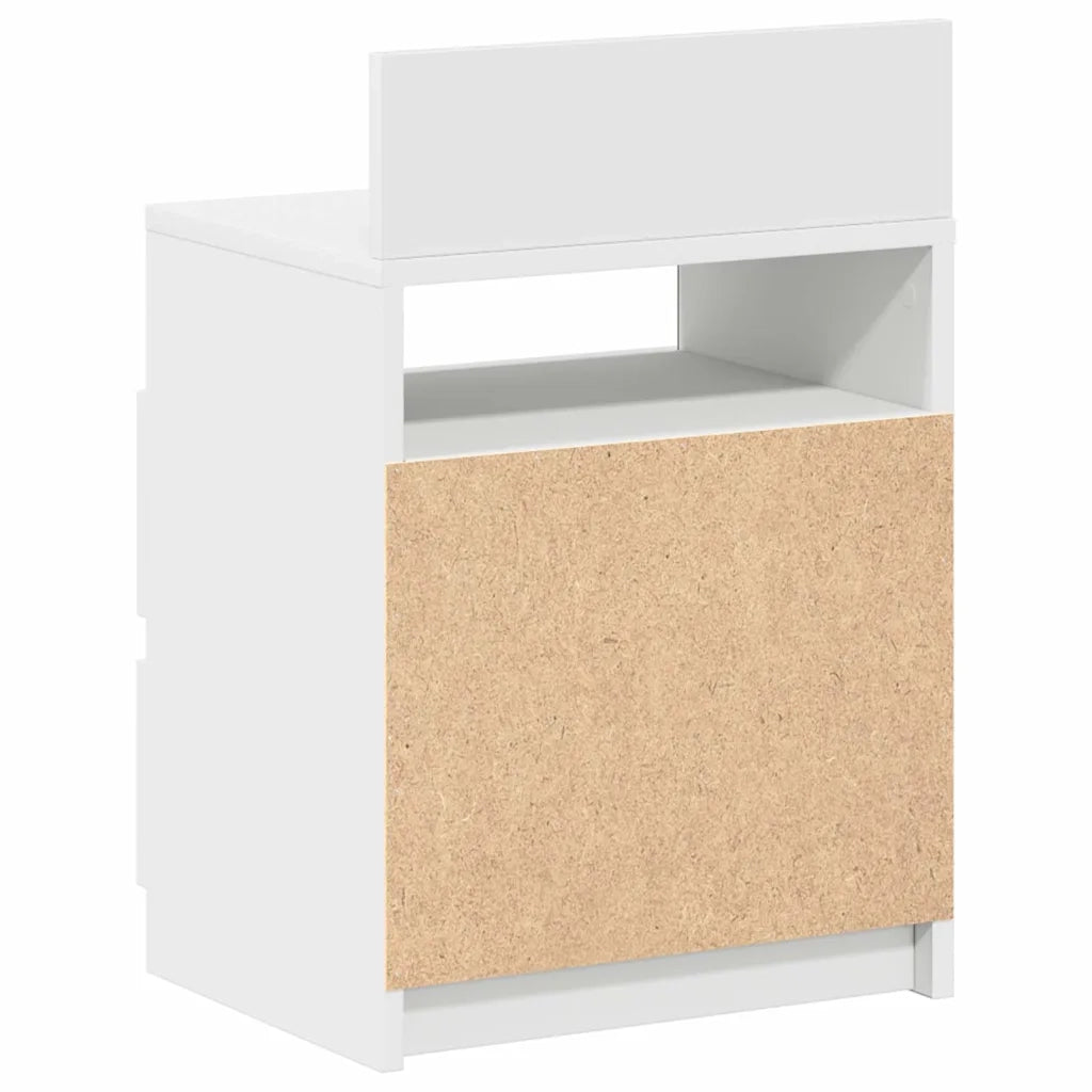 Comodini 2 pz con 2 Cassetti-Set di 2 Tavolino da notte Bianchi 40x33x60 cm