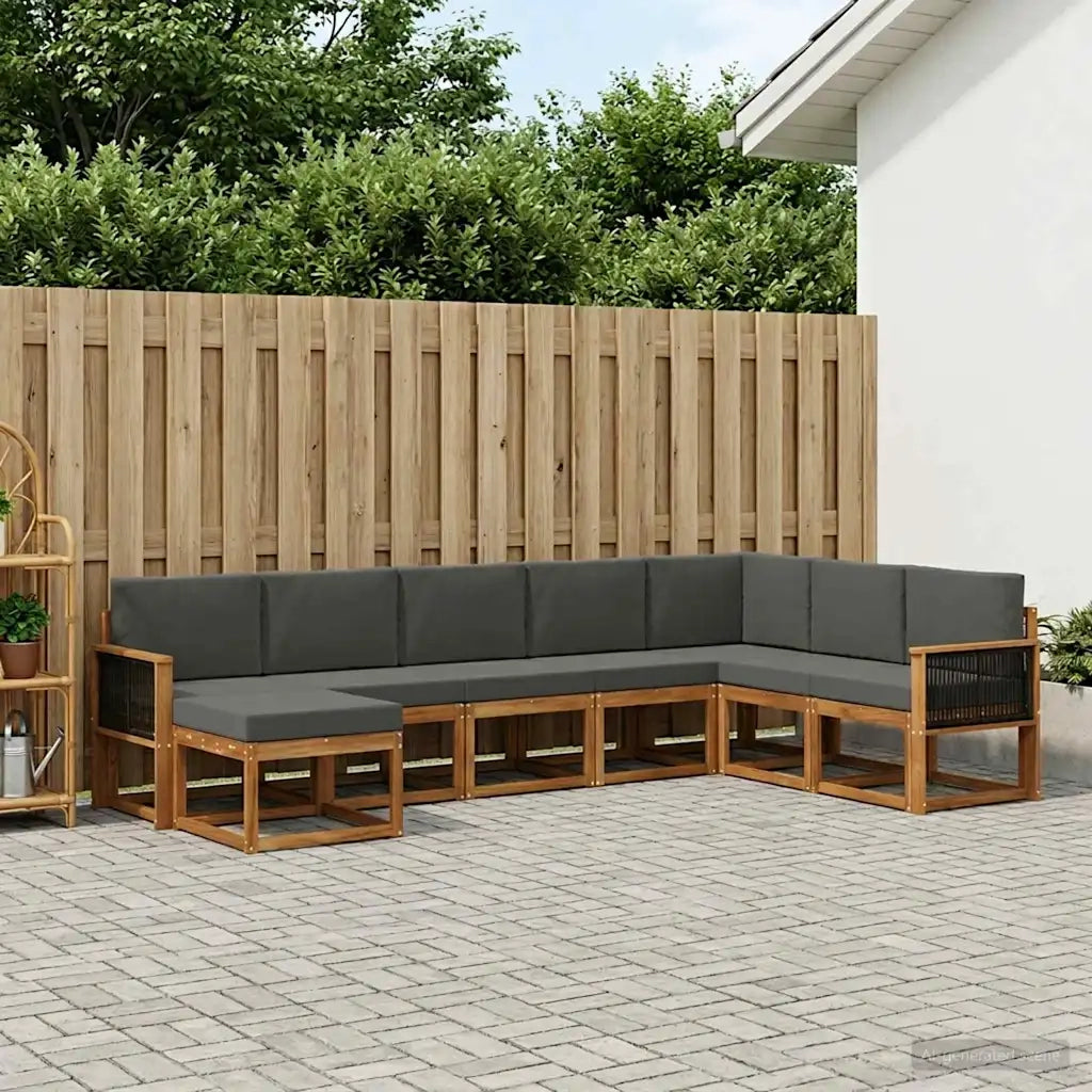 Set di divani da esterno 8 pcs Naturale e Antracite