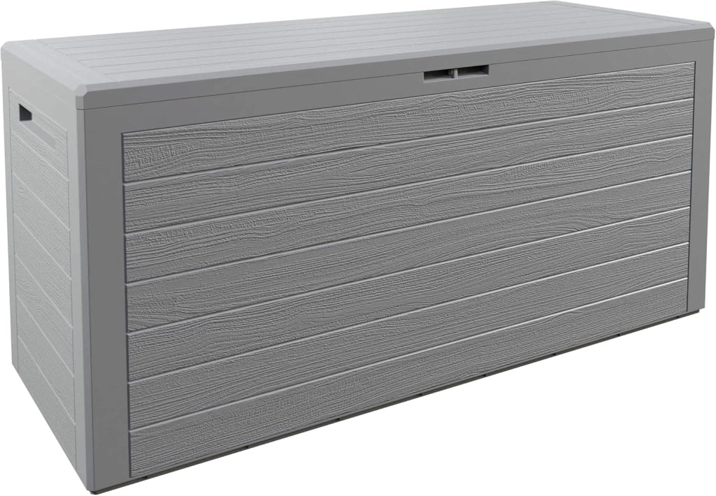 ® Baule da Giardino XXL 280L Effetto Legno Cassapanca Richiudibile 116x43x55cm Box Multibox Contenitore Cuscini