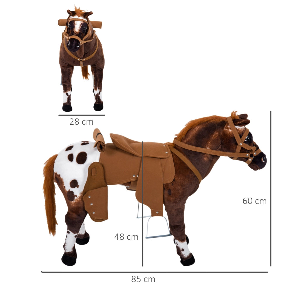 Cavallo a Dondolo Giocattolo con Suoni ¨C Zephmum ¨C Marrone e Bianco 85x28x60 cm