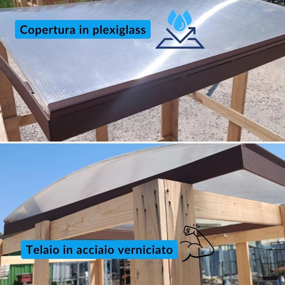 Cappello copri legnaia e pallet universale in policarbonato 115x115 cm