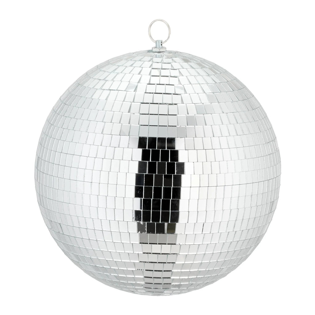 Palla da discoteca decorativa per feste 20 cm in vetro argentato 13_0017074
