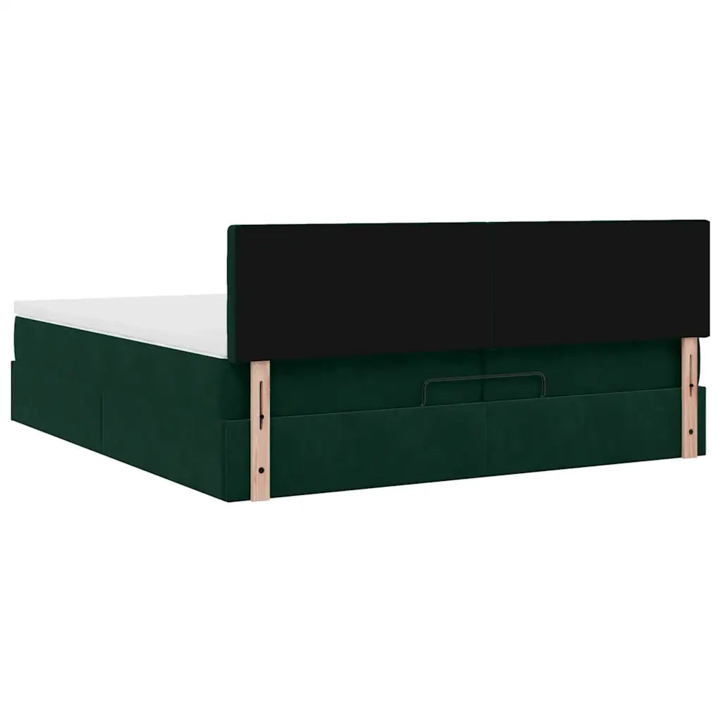 Struttura Letto Pouf con Materasso 200x200 cm in Velluto 3311942