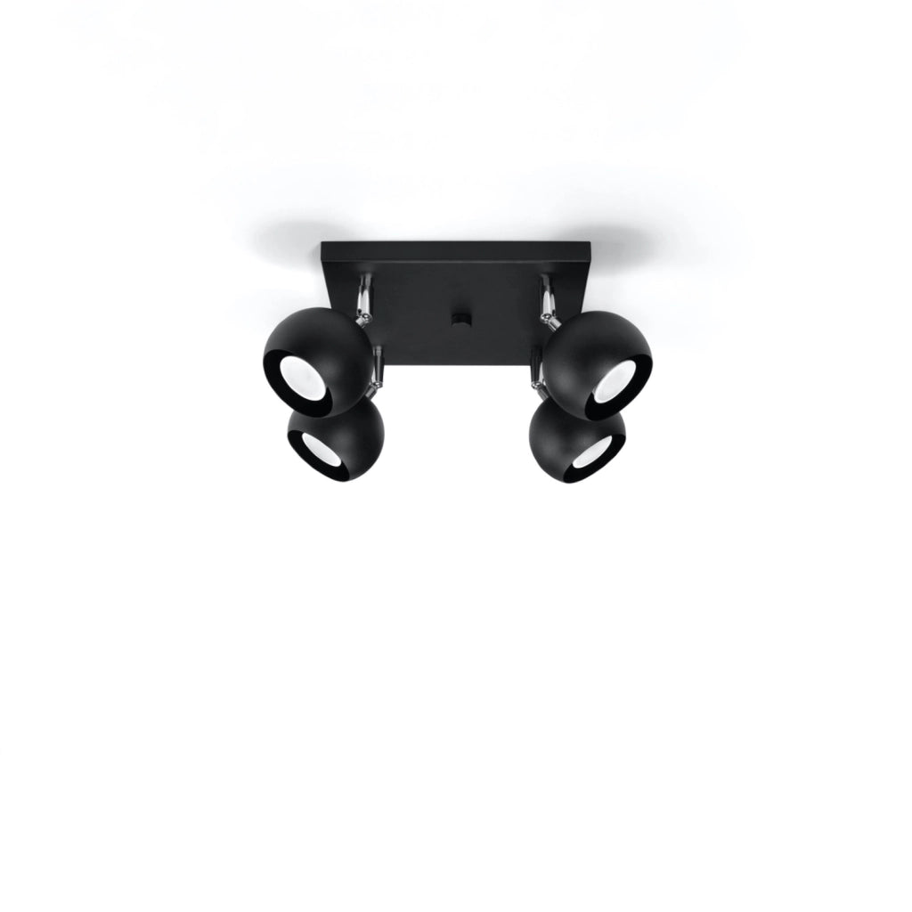 Plafoniera Pure Lume FOKUMO quadrata 4xGU10 nera/cromo