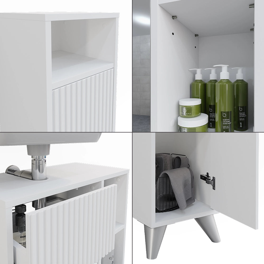 Vicco Set di mobili da bagno Bianco 3 parti