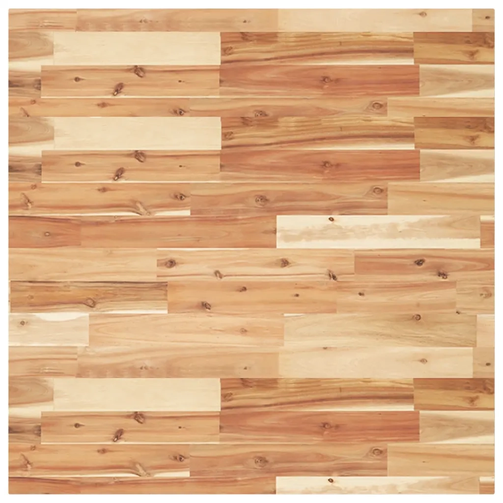 Piano Tavolo | Superficie Tavolo | Piano Scrivania Quadrato 80x80x4 cm in Legno Massello di Acacia