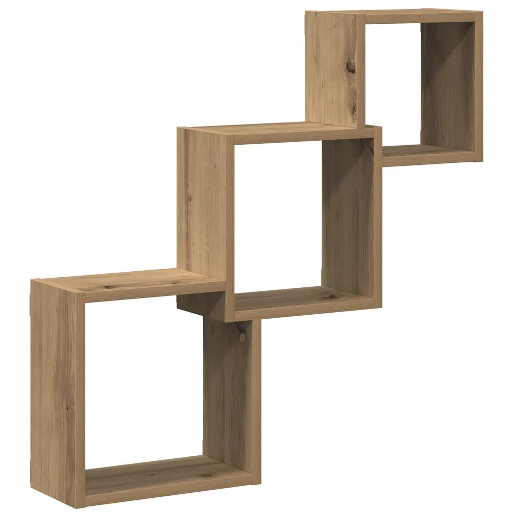 vidaXL Mensole a Cubo Parete Artigianale 68x15x68 cm Legno Multistrato