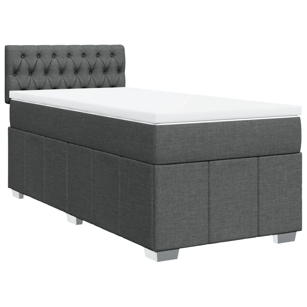 Giroletto a Molle con Materasso Grigio Scuro 90x200 cm Tessuto 3286959