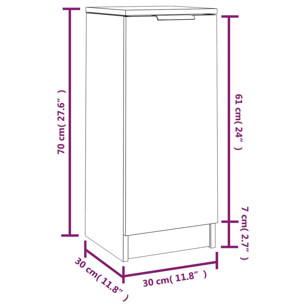 Credenza Grigio Sonoma 30x30x70 cm in Legno Multistrato 817008