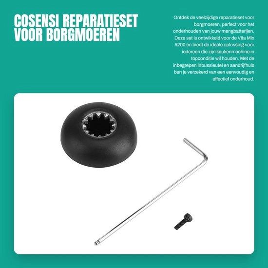 Set di riparazione per viti a spina - Asse di trasmissione - Pezzo di ricambio per batterie ibride - Chiave a ingranaggi - Compatibile con Vita Mix 5200 - Ideale per riparazioni