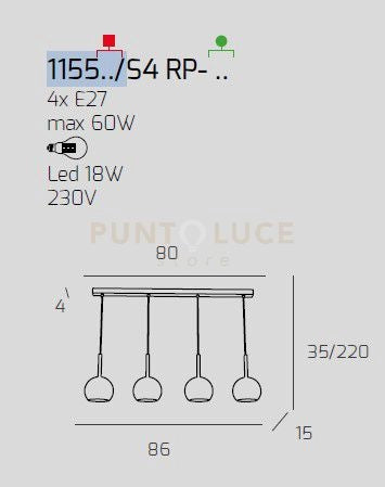 SOSP. OTTONE SAT. RETTANGOLARE 4 LUCI VETRI TUTTI PICCOLO TRASPARENTE CROMO ORO AMBRA 1155OS-S4 RP-MC