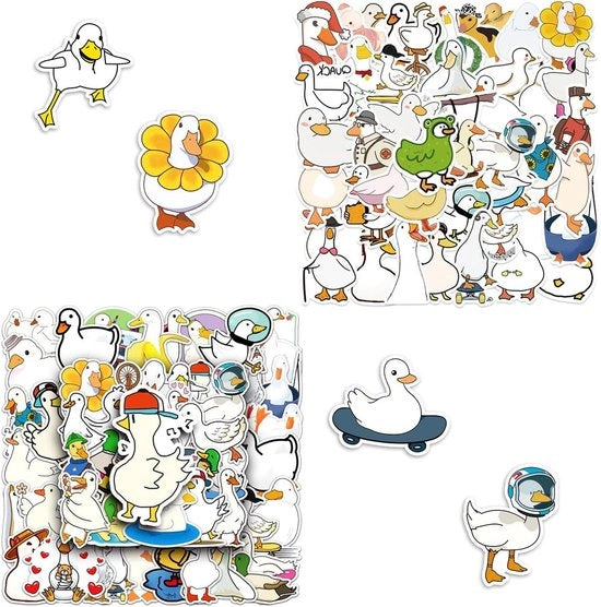 Stickers di uccelli decorativi - 100 vellini - Bagage stickers acqua resistenti con lavorazione in carta sottile