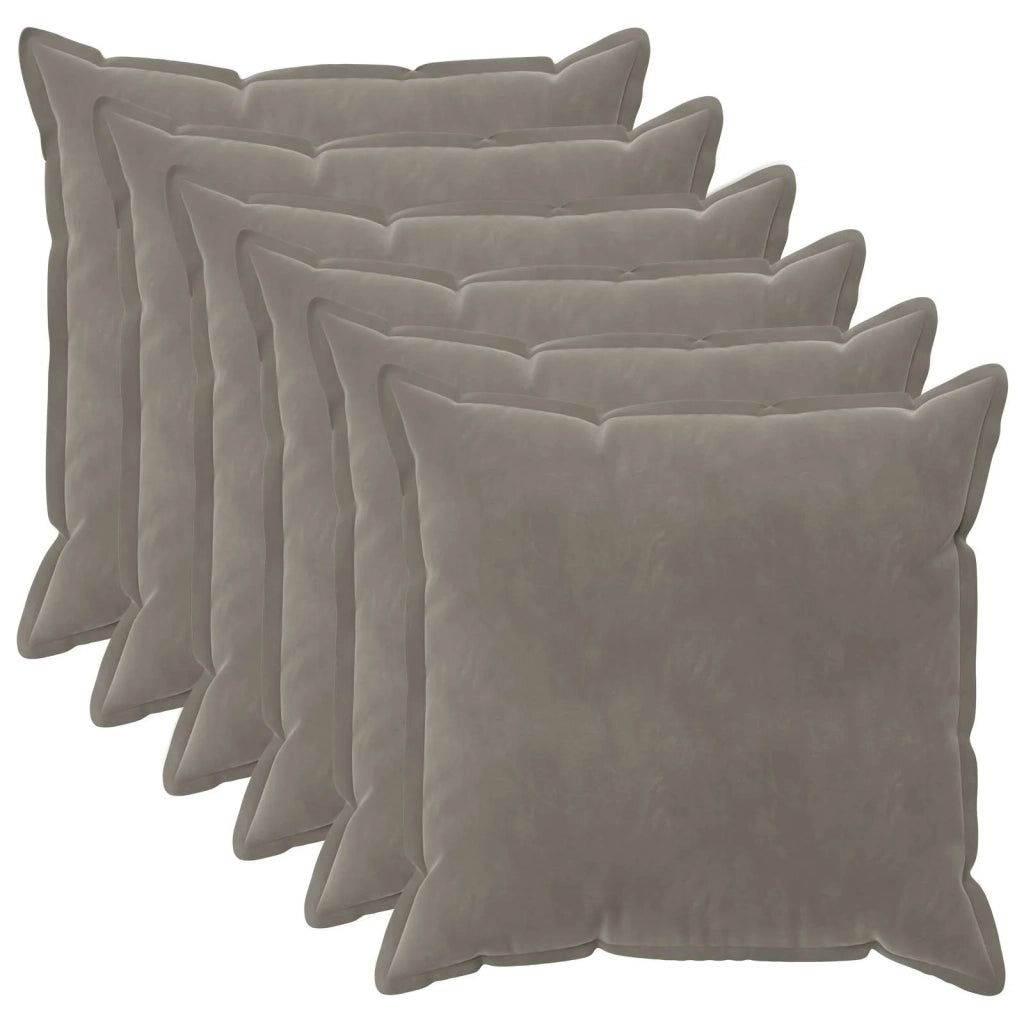 Federa 6 pcs HOUTEN Grigio Chiaro 55 x 55 cm Velluto 920358